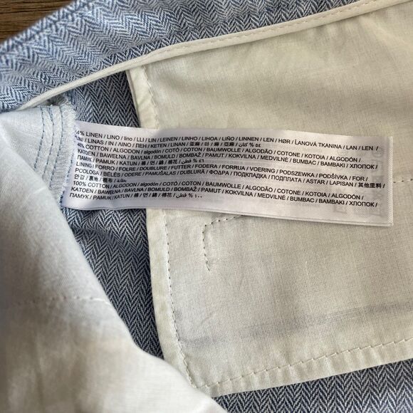 NWT Mango Light Blue Linen Cotton Pants size 8 - Picture 6 of 8